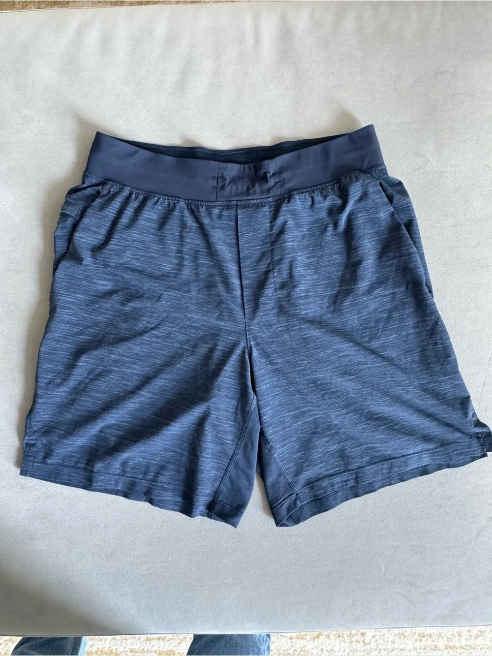 lululemon athletica Men's Heathered Navy Athletic Shorts